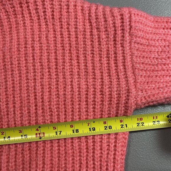 HIPPIE ROSE Sweater Cropped Oversized Chunky Knit High Neck Cozy Womens S Peach - Picture 4 of 7